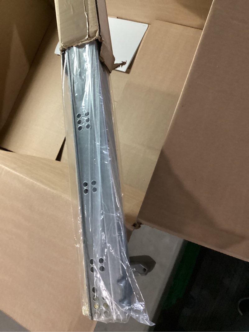 Condition photo showing As Is for reguda drawer slides ball bearing 3 folds full extension side mount cabinet runners glides rails track 100 lbs load 10 12 14 16 18 20 22 24 inch silver (1 pair (silver), 12 inch) 12 inch 1 pair (silver)