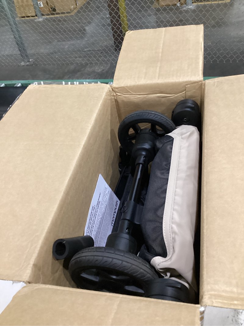 Condition photo showing Good Condition for similar to stock photo mompush nexis carbon travel stroller, ultra-lightweight 11.5 lbs, compact & airplane carry-on approved, one-second auto-fold, one-hand full recline, from birth to 50 lbs, jpma certified, khaki khaki stroller