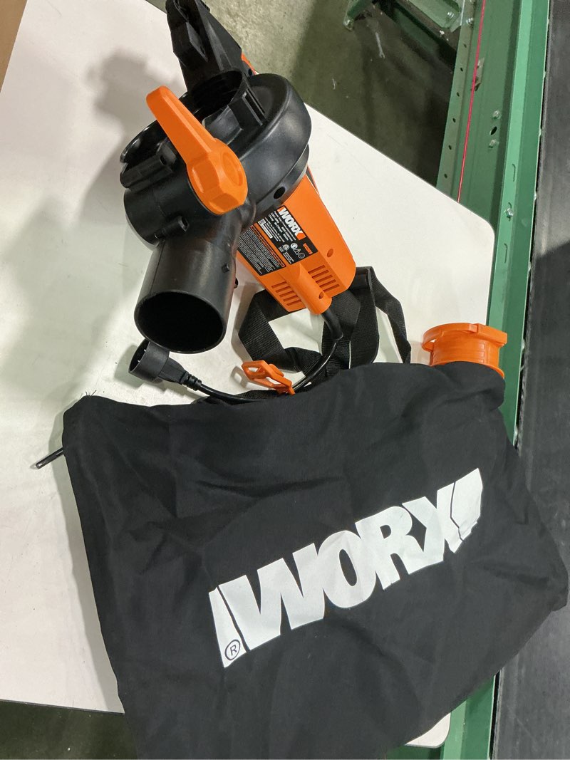 Condition photo showing Good Condition for WORX WG509 12 Amp Trivac, 3 in 1 Electric Leaf Blower, Leaf Vacuum & Leaf Mulcher for Lawn Care 350CFM Blower/Vac/Mulcher