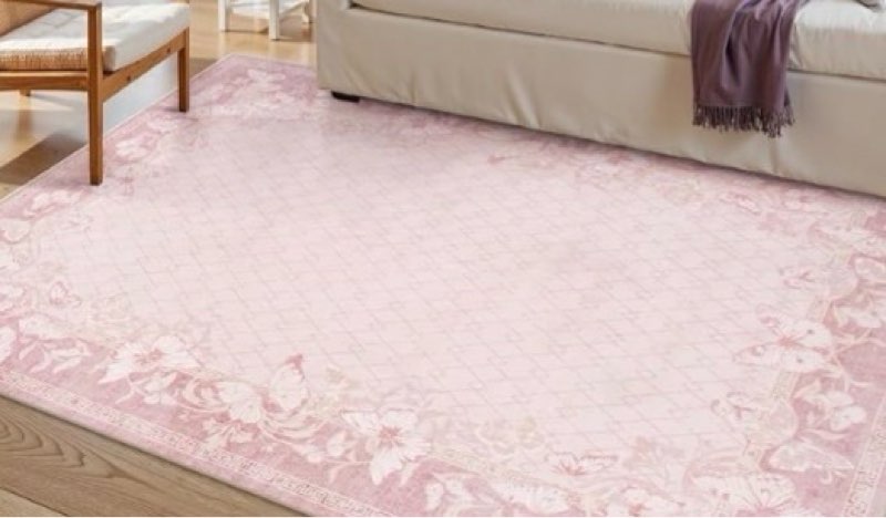 staruia washable rugs for living room, 5x7 pink rugs for bedroom girls