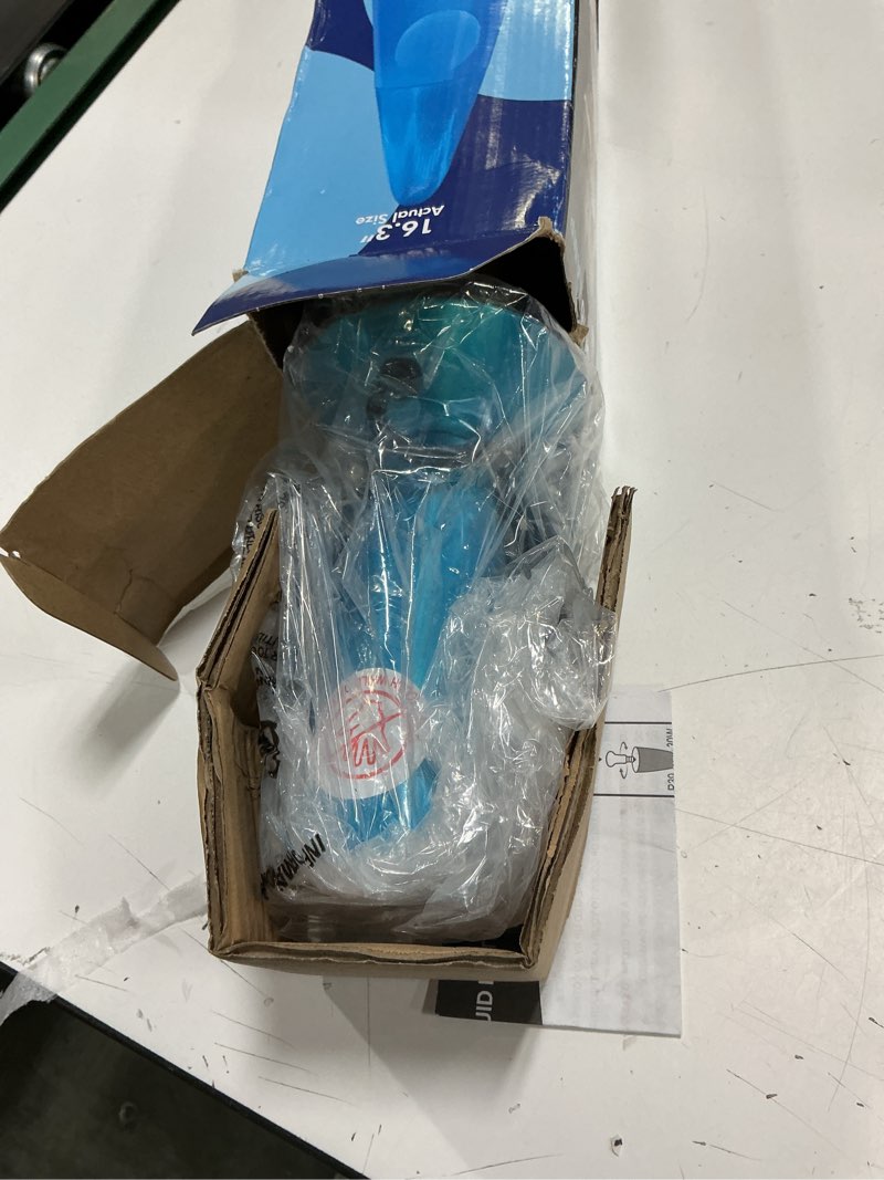 Condition photo showing Good Condition for jambo 16" beautiful lamp- blue with white/blue wax, relaxing liquid light, night light nightlight, home decor living room office bedroom lamp for adults teens kids, magma motion blue base, blue liquid, white wax 16"