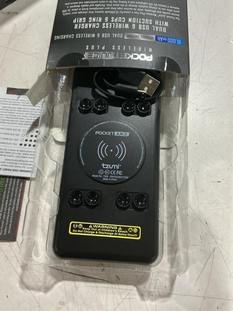 Condition photo showing As Is for tzumi pocket juice wireless plus – 3-in-1 portable power pack with high-speed wireless charging