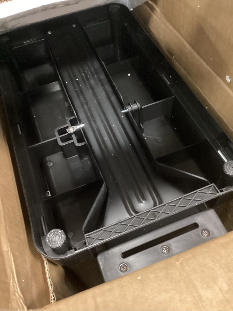 Condition photo showing As Is for Home Zone Living 12 Gallon Slim Kitchen Trash Can with Soft Close Lid, Step Pedal, Bag Tuck Band, and Removable Liner, Stainless Steel, Silver