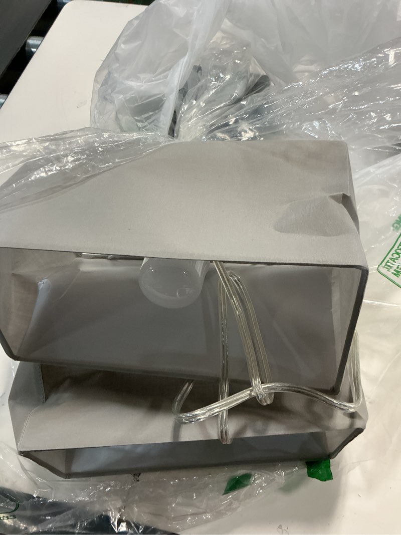 Condition photo showing As Is for Bedside Lamps for Night Stands - 3 Way Dimmable Table Lamp for Bedroom with USB C+A Ports,Modern Bedside Lamps Set of 2, Touch Lamps for Nightstand Living Room Side Table End Tables(Bulbs Included) A. Grey&Black