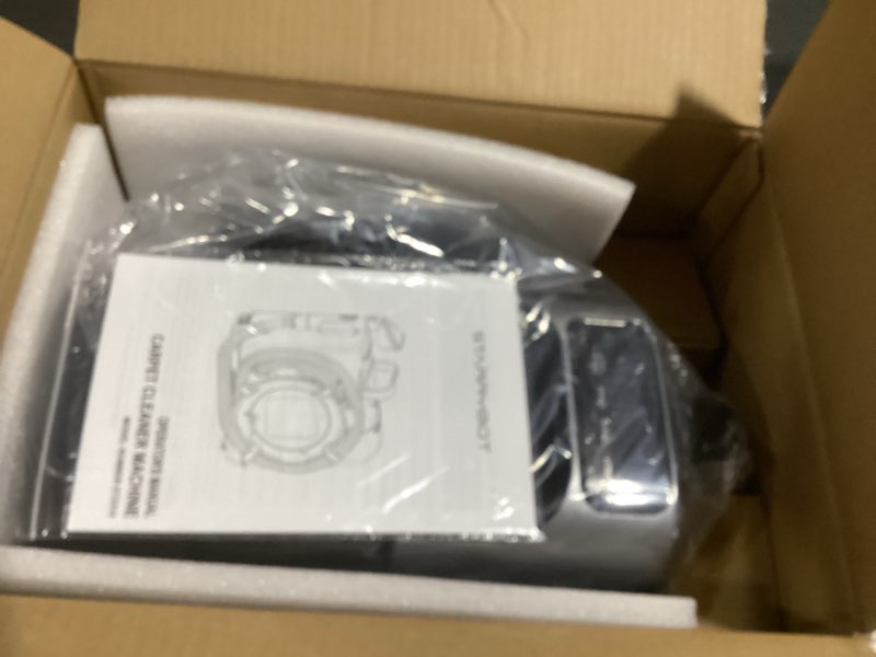 Condition photo showing New/Like New for Portable Carpet Cleaner Machine with Steam and Heating Techology,18Kpa Powerful Suction with Versatile Tools for Pets, Couch,Spot Cleaner for Stairs/Furniture/Rug(Gray,3"&5"Hand Tool)