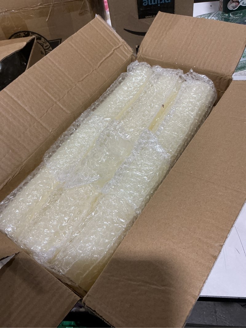 Condition photo showing New/Like New for 18 pack ivory pillar candles bulk set, 2x3 2x4 2x6 inch - 6 each size, dripless smokeless clean burning for wedding centerpieces, home decor, church, romantic ambiance? 18 ivory flat-top 2 x 3/4/6 inch