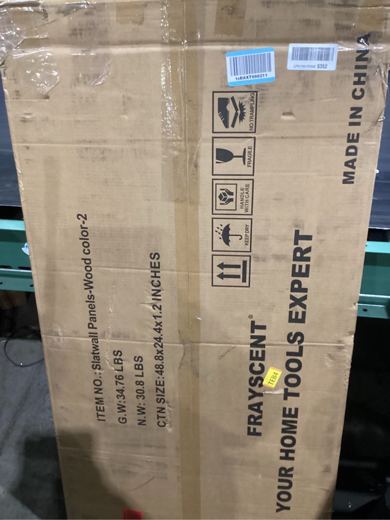 Condition photo showing Good Condition for MDF Slat Wall Paneling for Retail Display 2 Pack 4'x2', Maple Slatwall Panel for Garage Organizer Shiplap Wall Paneling, Slat Board Garage Slatted Storage Systems, Easy Install Wood Panel