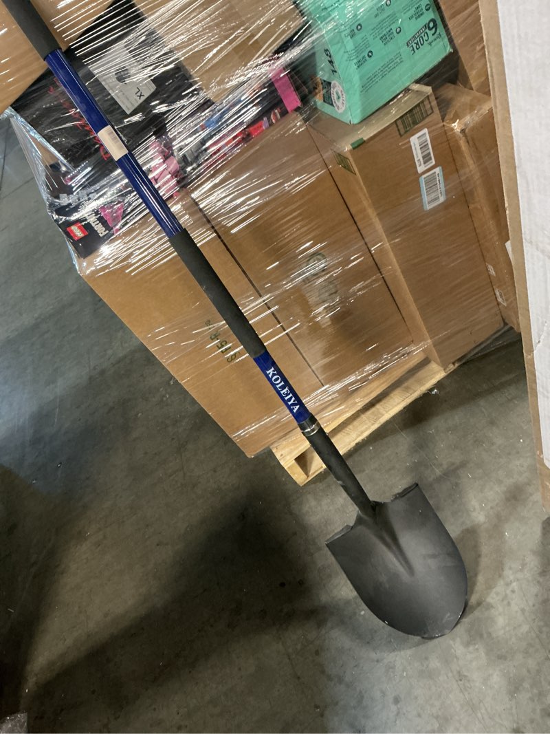 Condition photo showing As Is for shovel,shovels for digging heavy duty with fiberglass handle,spade shovel for gardening trenching planting transferring,57 inches,blue