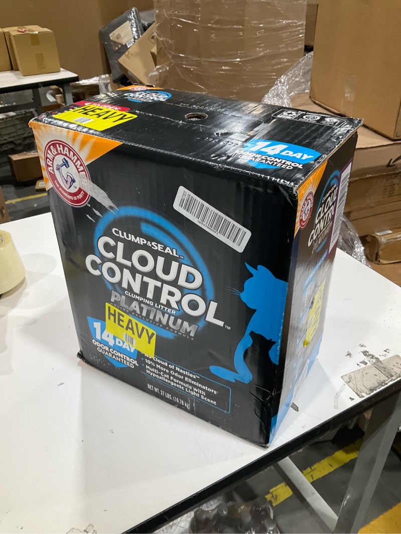 Condition photo showing New/Like New for arm & hammer cloud control platinum clumping cat litter odor control, 37 lbs. 37lb – frustration free pack cloud control platinum clumping litter