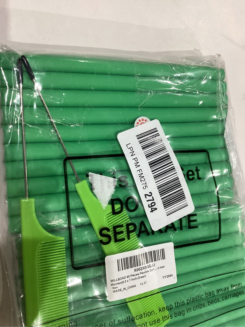 WILLBOND 60 Pieces Flexible Curling Rods Hair Curlers Rollers Twist Flexi No Heat Rods Rollers for L