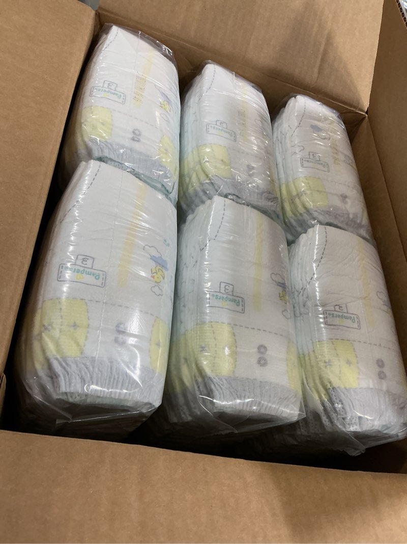 Condition photo showing New/Like New for Pampers Swaddlers Diapers, Size 3 (13-26 lbs), 168 Count, Absorbent, Keeps Baby Dry and Comfortable, Skin Safe Disposable Baby Diaper Size 3 168