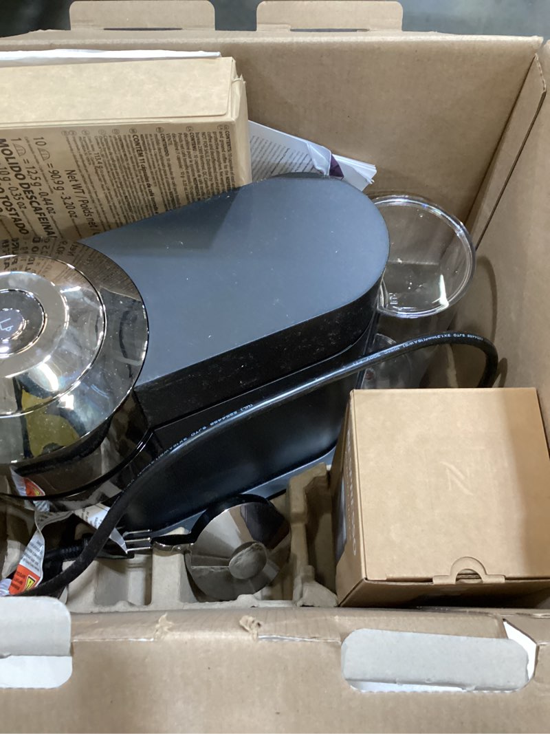 Condition photo showing Good Condition for Nespresso Vertuo Next Deluxe Coffee and Espresso Maker, Pure Chrome with Aeroccino Milk Frother,1.1 liter, Black,Dark Chrome Chrome Machine + Milk Frother