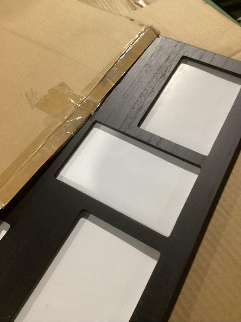 Condition photo showing Good Condition for YESKAY Picture Frame Collage for 4x6 and 5x7 Photos - 9 Openings Rustic Black Picture Frame with Real Glass,Family Picture Frames Wall Decor 1 Pack Rustic Black Black 5x7&4x6 - 9 Opening(OD:17.7X18.8in)