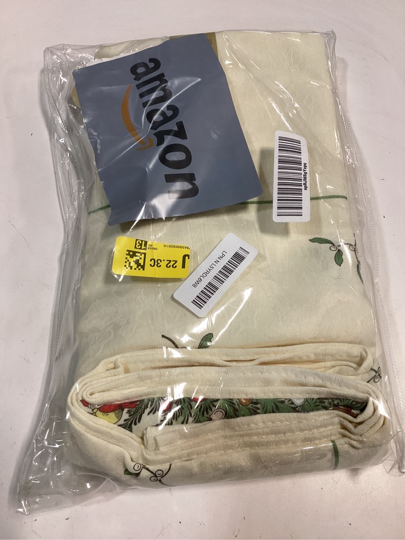 Condition photo showing As Is for Spode - Tablecloth, Kitchen Table Accessories, Holiday Home Decor (Spode Christmas Tree Collection, 60" x 84")