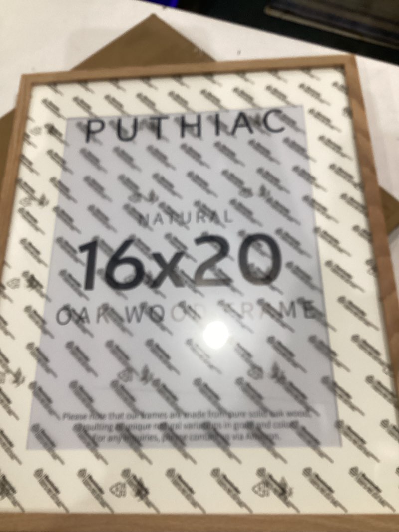 Condition photo showing Good Condition for 16x20 picture frames for wall - minimalist 16x20 oak wood frames, 16"x20" picture frame wood, natural solid wooden picture frames for wall art photo and prints(1 pack, beige) beige-1p 16x20