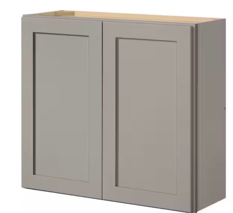 avondale 33 in. w x 12 in. d x 30 in. h ready to assemble plywood shaker wall kitchen cabinet in dove gray