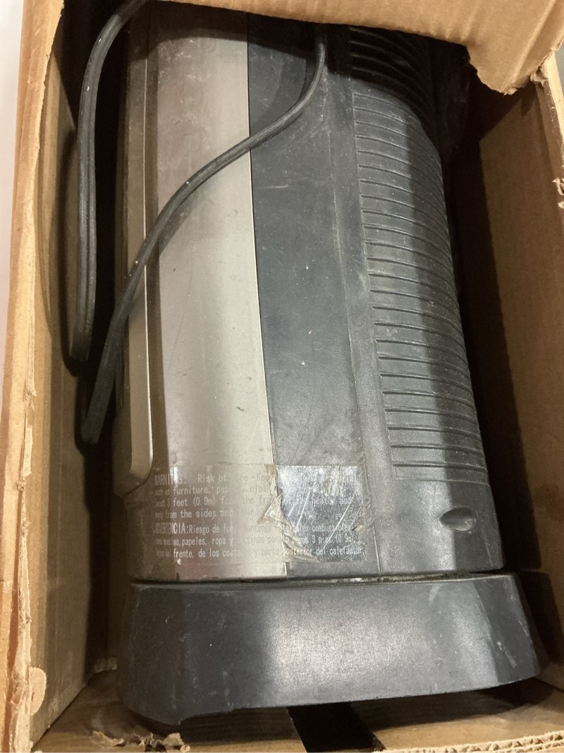 Condition photo showing As Is for Lasko Oscillating Digital Ceramic Tower Heater for Home with Adjustable Thermostat, Timer and Remote Control, 23 Inches, 1500W, Silver, 755320 Silver Heater