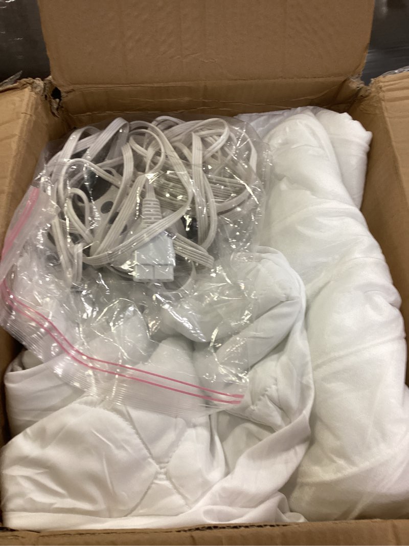Condition photo showing As Is for MASVIS Heated Mattress Pad King Size with Dual Control - Electric Mattress Pad Cover with 9 Heating Settings & Auto Off 2/4/6/10 Hrs, Deep Pocket Bed Warmer Protector for Winter, ETL Certified,White White King