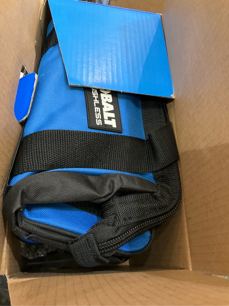 Condition photo showing As Is for kobalt 24-volt 1/2-in keyless brushless cordless drill