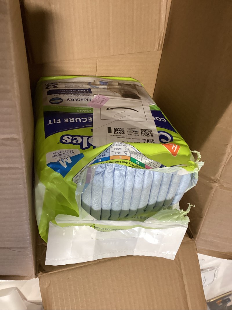 Condition photo showing Good Condition for hartz disposable dog diapers, size m , comfortable & secure fit, easy to put on value pack medium