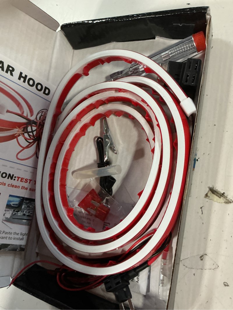 Condition photo showing Good Condition for ym e-bright led hood light strip exterior led strip lights for cars waterproof flexible drl dynamic scan start up hoodbeam kit daytime running light for car,truck,suv,12v 70inch white,1 set dynamic white 70 inches