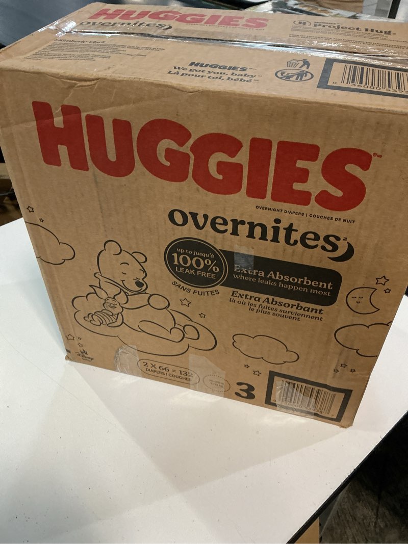 Condition photo showing New/Like New for huggies overnites nighttime baby diapers sizes: 3-7