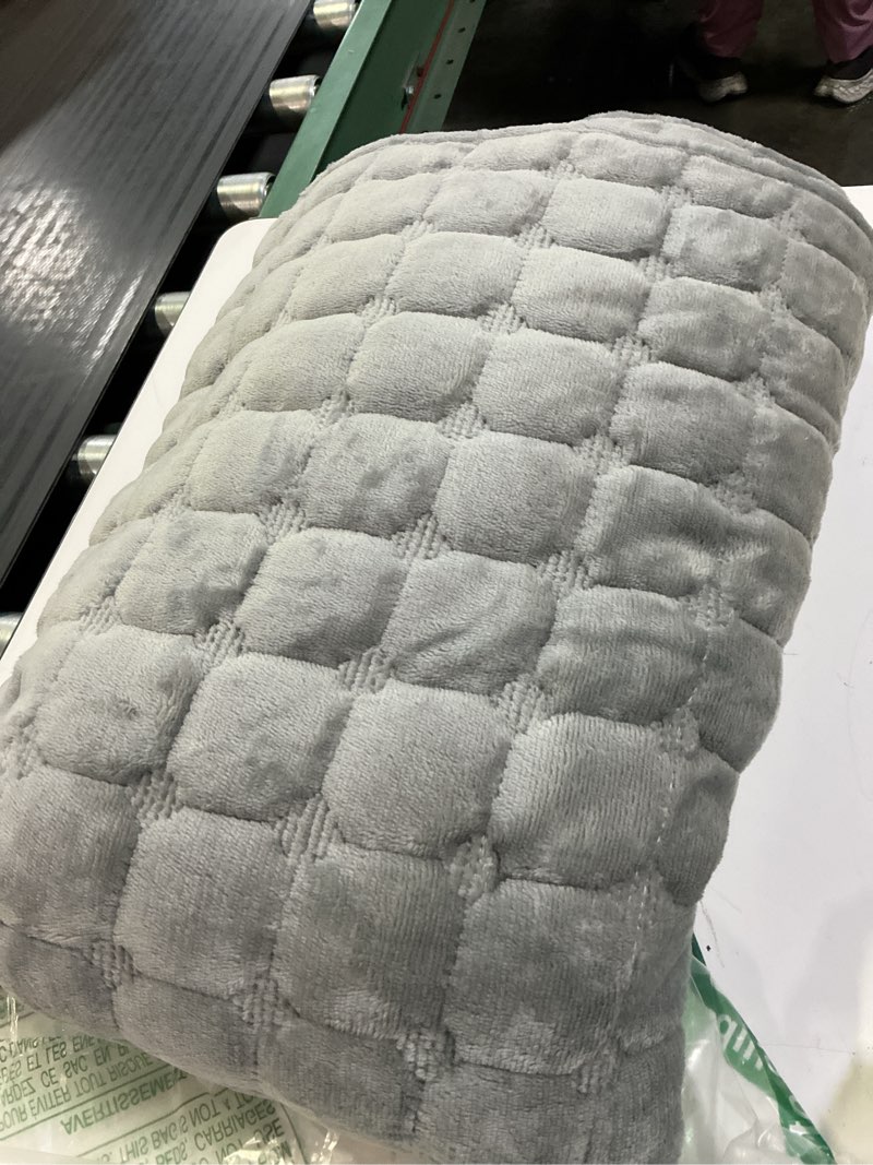 Condition photo showing Good Condition for velvet couch cover, washable sectional sofa cover, anti slip sofa slipcovers for 3 cushion couch sofa l shaped recliner, furniture protector covers for pets kids(dark grey, only 1 pcs) dark grey 1pc/36"x 83"/rectangular