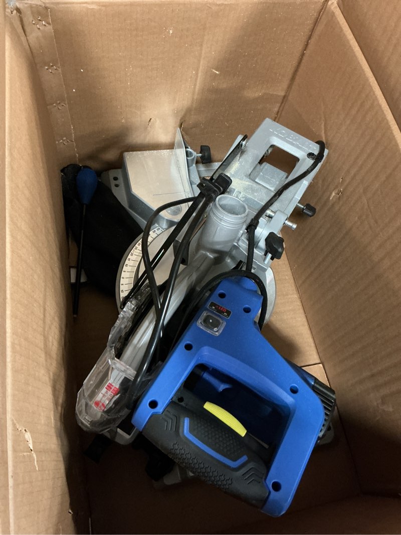 Condition photo showing As Is for kobalt compact 7-1/4-in 10-amp single bevel sliding compound corded miter saw