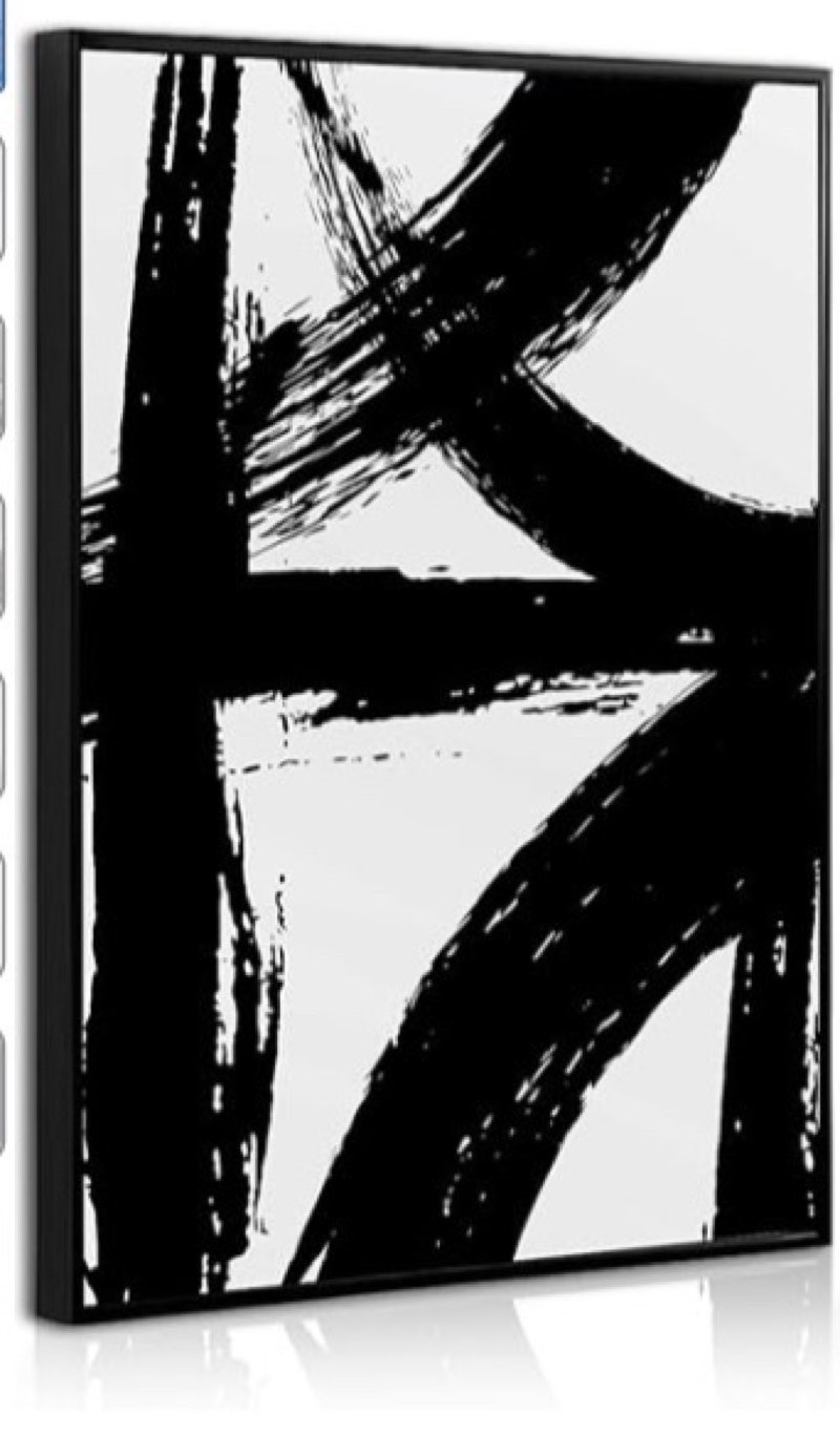 Black and White Wall Art Abstract Modern Painting Minimalist Line Canvas Wall Art Decor Black And   1 pcs