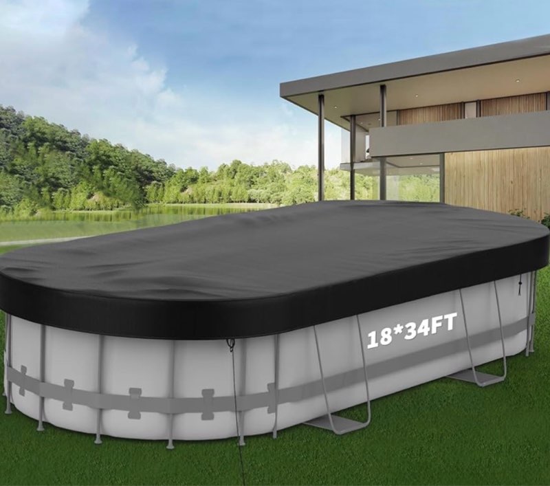 18x34 ft rectangular pool covers for above ground pools, heavy duty solar pool cover for rectangle/o