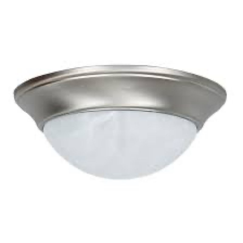 Sunset Lighting F7179-53 Flush Mount with Twist on Satin Opal Glass, Satin Nickel Finish