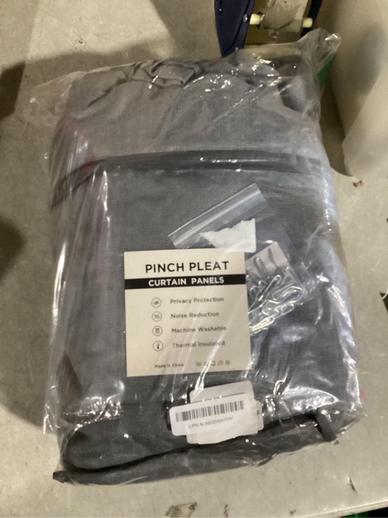 Condition photo showing Good Condition for Linen Pinch Pleated Curtains Blackout 100% Black Out Curtains 102 Inches Long 2 Panels with Hooks, Thermal Insulated Pinch Pleat Drapes for Bedroom, 40Wx102L, Flag Stone Flag Stone 40"W x 102"L (Pack of 2)