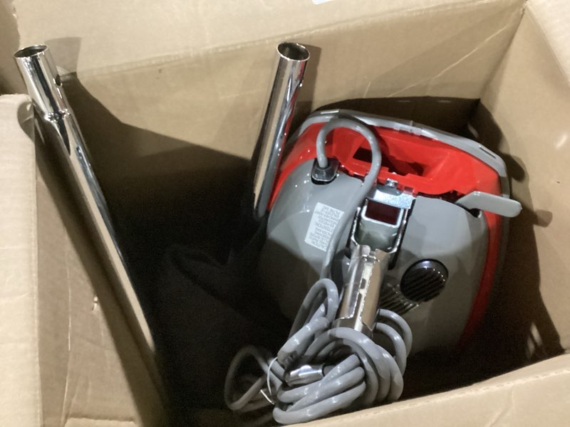 Condition photo showing As Is for sanitaire sc679k tradition upright commercial bagged vacuum, red