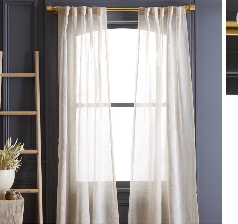 quince european linen sheer curtain set (set of 2)