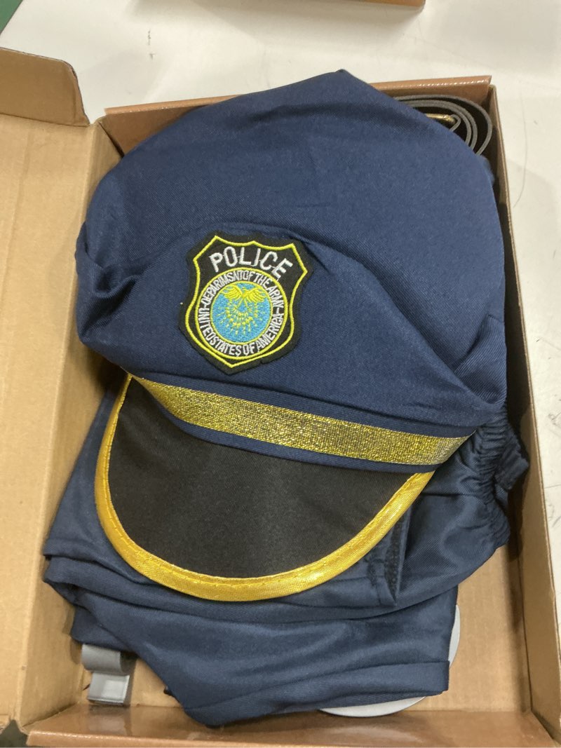 Condition photo showing New/Like New for Police Officer Costume Kids Boys Halloween Costume Cop Outfit Cosplay with Deluxe Accessories Boys Police Officer Costume With Accessories 5-7 Years