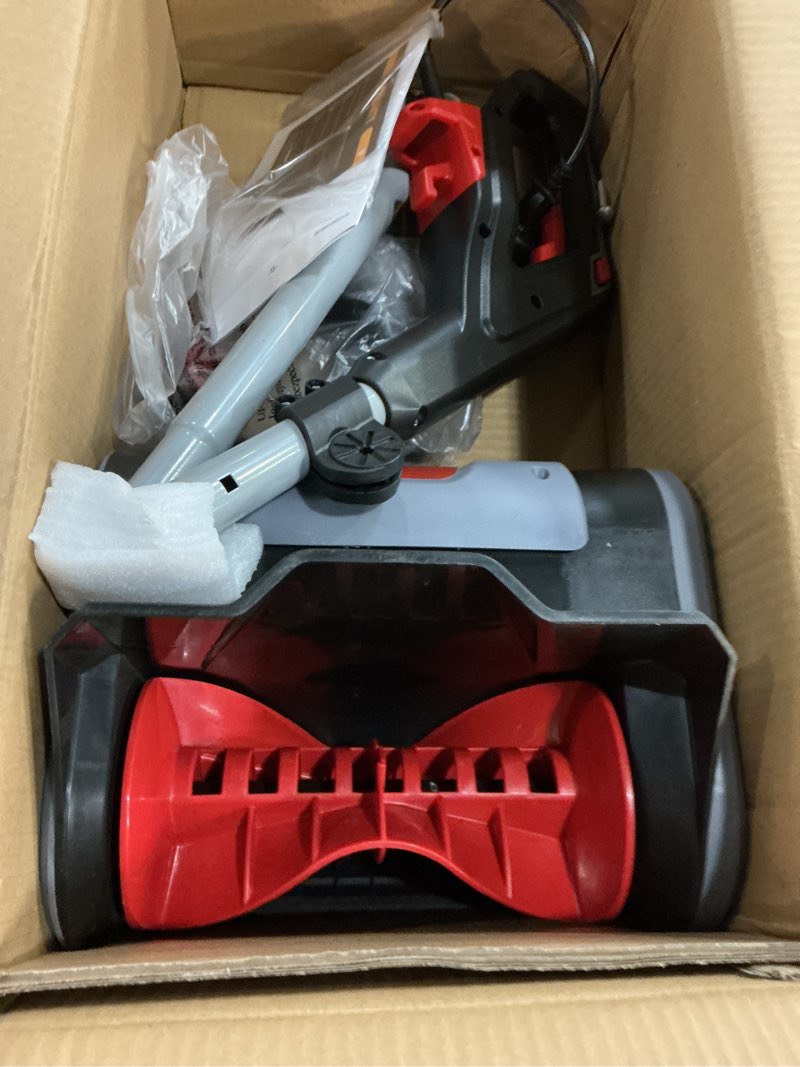 Condition photo showing New/Like New for EWORK Corded Snow Shovel 11-Inch 1200W 10A Powerful Electric Snow Shovels, 6-Inch Clearing Depth, 23-Foot Max Throw Distance, Power Snow Blower for Driveway, Steps, Sidewalk, Porch