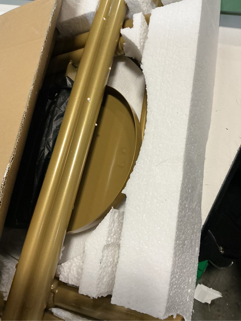 Condition photo showing New/Like New for freestanding coat rack with marble rock slab base, sturdy & stable metal u-shaped clothes racks, standing garments hanger for clothing hats bags purses, for entryway bedroom hallway corridors halls