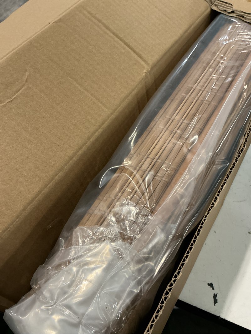 Condition photo showing Good Condition for lazblinds no tools no drill cordless bamboo roman shades, light filtering window treatment, roll up bamboo blinds for window 36'' w x 64'' h, tuscan b tuscan b 36'' w x 64'' h
