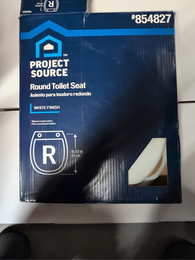 project source 854827 round toilet seat white wood