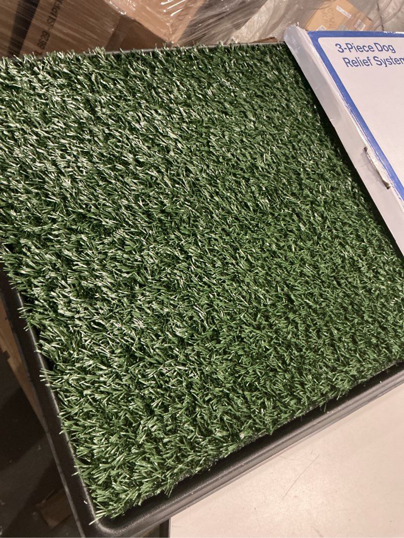 Condition photo showing Good Condition for powools grass pad for dogs potty - 3-layer reusable dog grass pad with tray, washable artificial grasses dog potty tray with drainage holes, indoor & outdoor grass pee pad for dogs, 30" x 20"