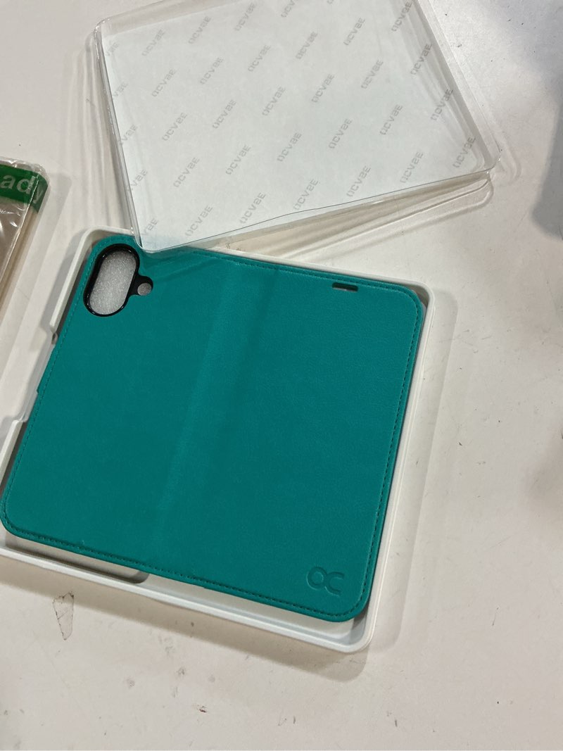 Condition photo showing item condition for OCASE Compatible with iPhone 17 Wallet Case, PU Leather Flip Folio Case with Card Holders RFID Blocking Kickstand [Shockproof TPU Inner Shell] Phone Cover 6.3 Inch 2025, Blue Green