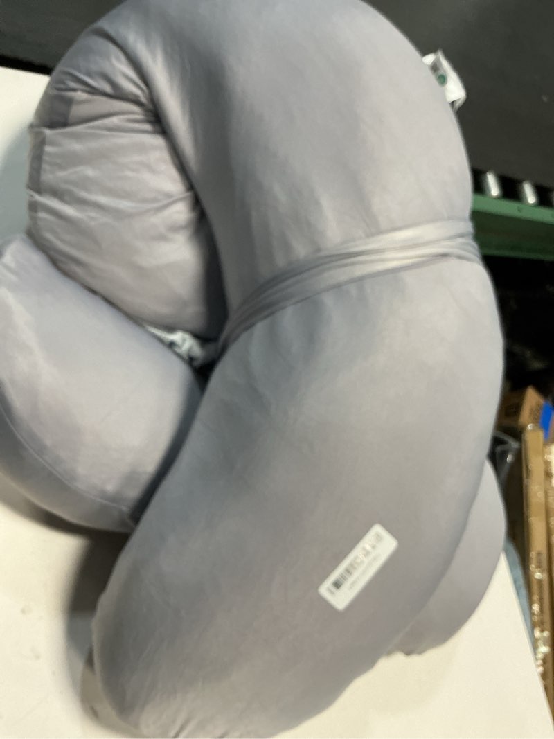 Condition photo showing As Is for Momcozy Cooling Pregnancy Pillow,Original F Shaped Maternity Pillow for Pregnant Women with Adjustable Wedge Pillow, Full Body Support Pregnancy Pillows for Side Sleeping with Velvet Cover, Light Grey Cooling Grey