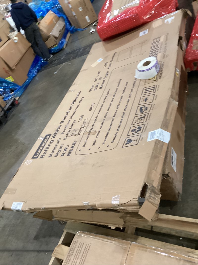 Condition photo showing Good Condition for Lumspax Rolling White Board on Wheels, 96" x 48" Double-Side Magnetic Dry Erase Board with Stand, Al