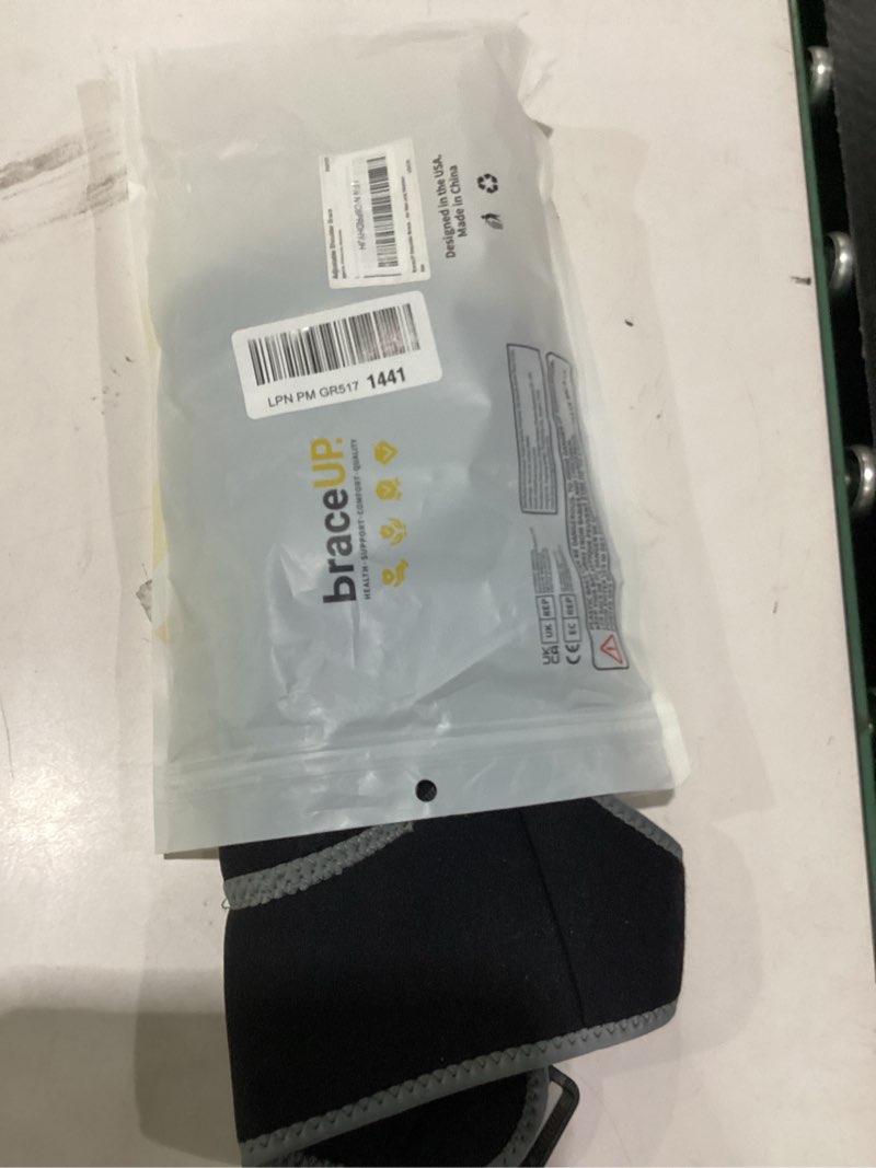 Condition photo showing Good Condition for braceup shoulder brace with adjustable support and ice pad pocket for pain relief, rotator cuff recovery, and injury prevention - ideal for men and women, one size fits most