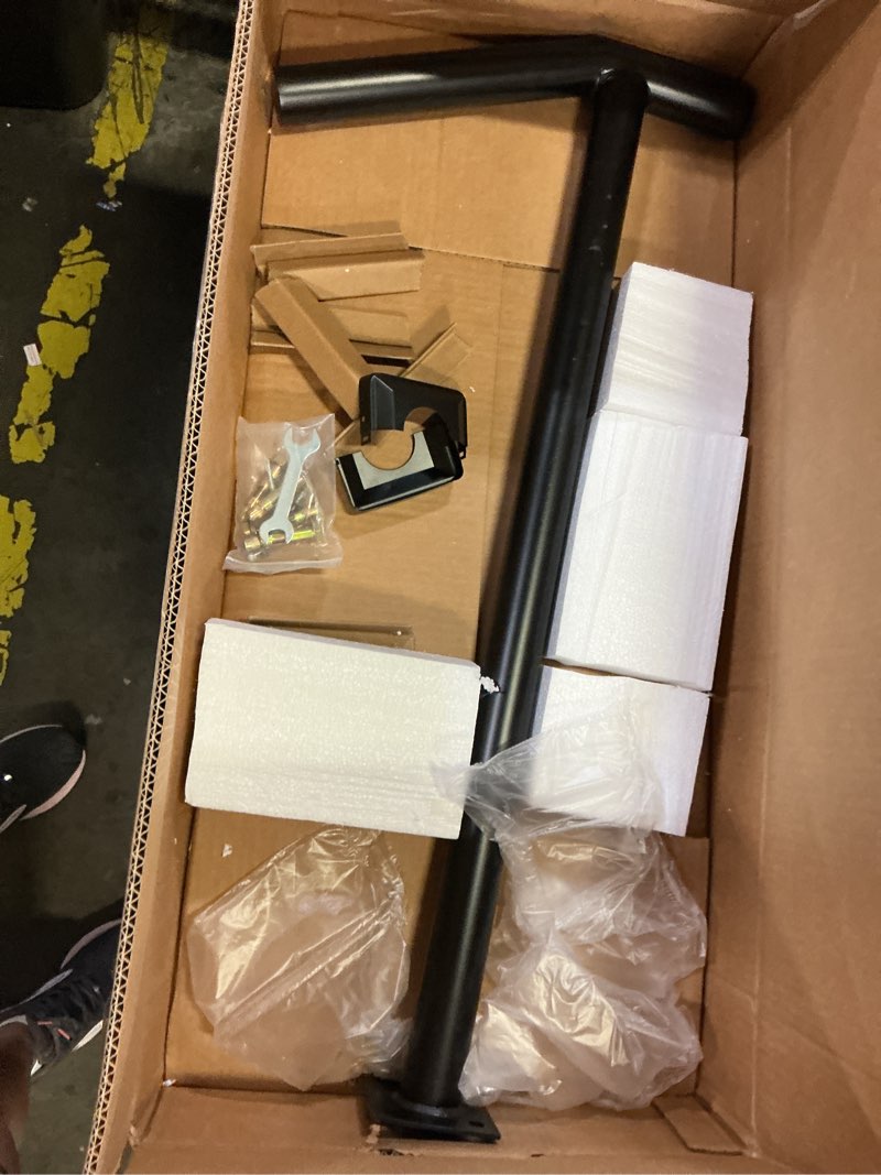 Condition photo showing Good Condition for handrail for outdoor step-1-2 step stair railing-heavy-duty metal railings for seniors-powder coated single post handrail-38 h wrought iron railing for concrete/wood porch/deck/indoor outdoor stair 1-2 step style1