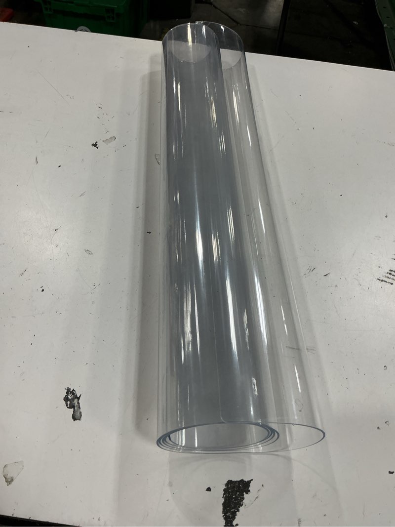Condition photo showing As Is for wingcanto clear table protector pad 1.5mm thick vinyl plastic table cover mat for writing desk retan