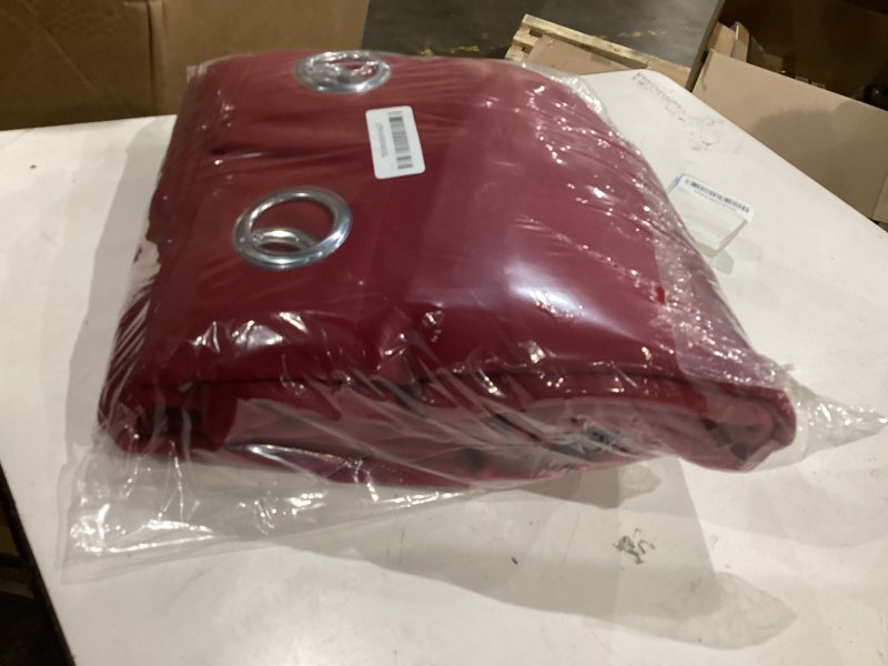 Condition photo showing Good Condition for nicetown christmas window curtains blackout drapes, thermal insulated solid grommet blackout curtains/draperies for living room (burgundy red, 1 pair, 34 by 63 inches) burgundy red 34"w x 63"l (pack of 2)