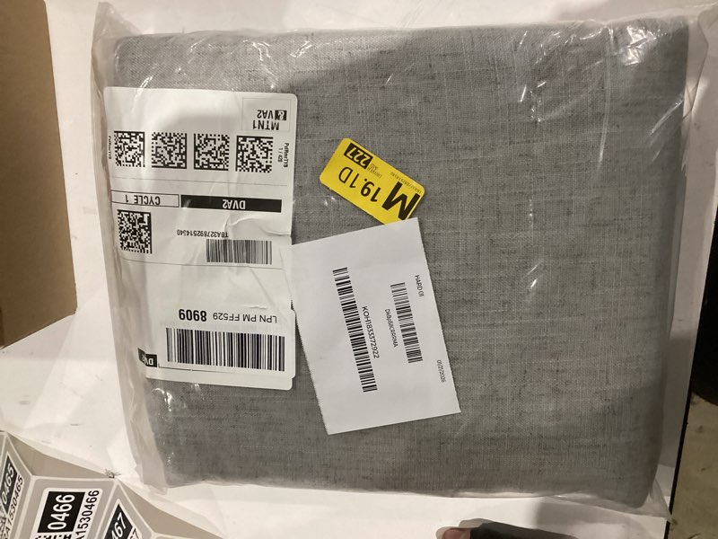 Condition photo showing As Is for light grey curtains 84 inch length for living room set 2 panels thick linen grommet farmhouse filtering semi sheer drapes for sliding glass door bedroom privacy window treatments dove silver gray 84l 52"w x 84"l (pack of 2) grey