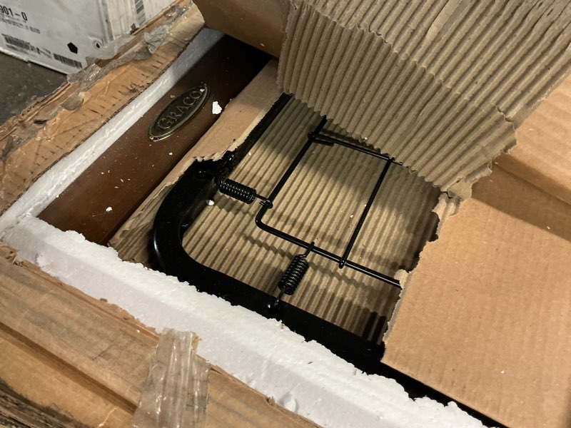 Condition photo showing Good Condition for Graco Benton 4-in-1 Convertible Crib and Changer (Hazelnut) – GREENGUARD Gold Certified, Crib & Changing Table Combo, Water-Resistant Changing Pad, Converts to Toddler Bed, Daybed and Full-Size Bed Hazelnut Crib and Changer