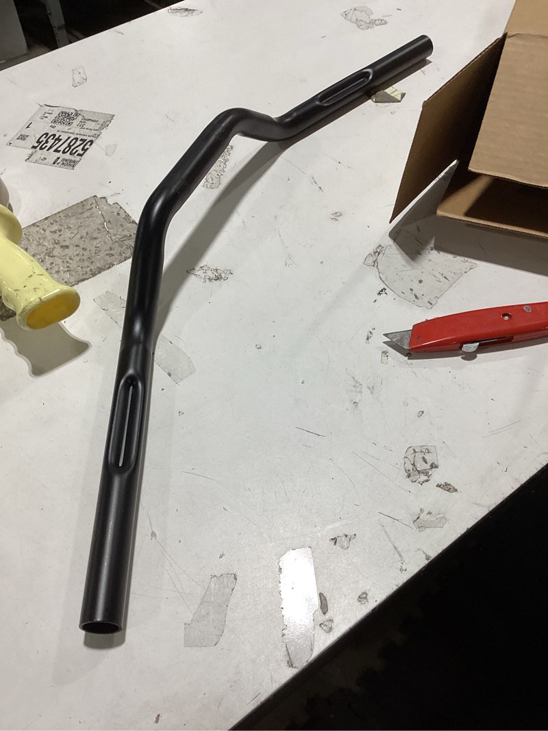 Condition photo showing Good Condition for motorcycle handlebar 7/8" 22mm cafe racer handlebars low rise drag bars universal for cafe race bobber motocross dirt pit bike atv ebike mini bike black